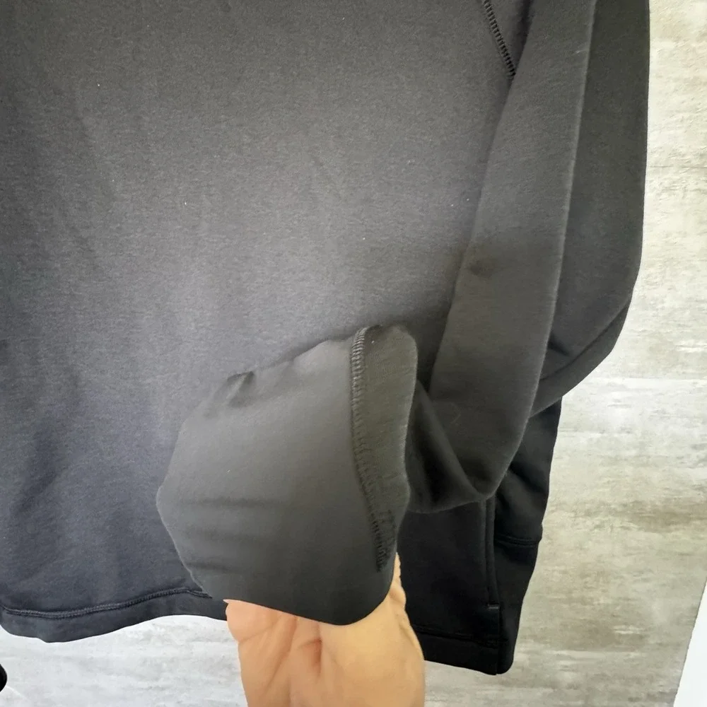 Theory+ Mens Serge Black stretch‎ Crewneck Pullover With Pockets Sz Med